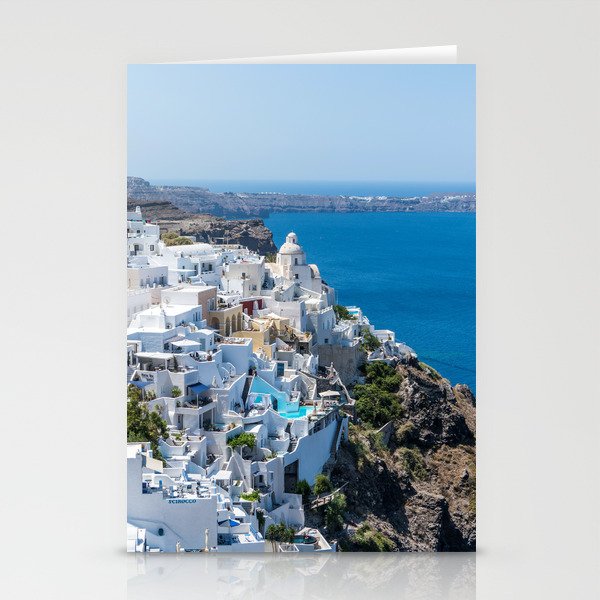 Santorini, Greece, Coastal, Cobalt Blue Ocean  Stationery Cards