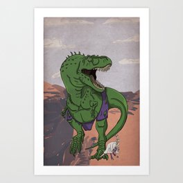 Hulkasaurus Rex - Superhero Dinosaurs Series Art Print