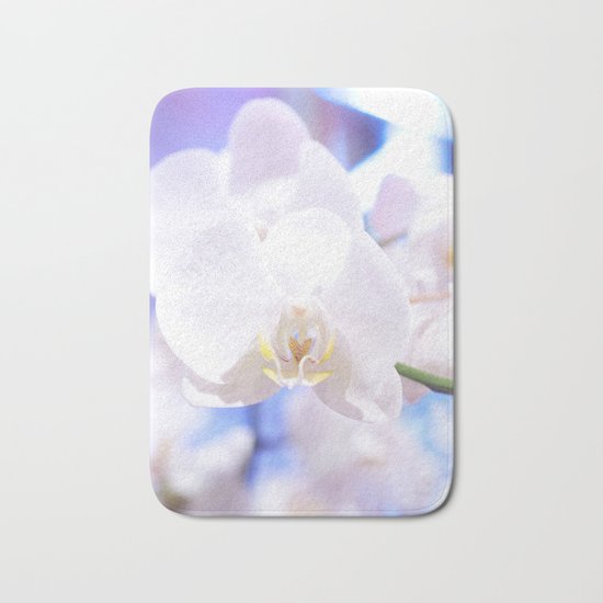 White Orchid Close-up #1 #decor #art #society6 Bath Mat