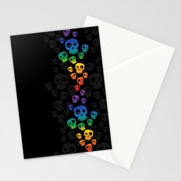 Skulls Fun - rainbow/black Stationery Cards