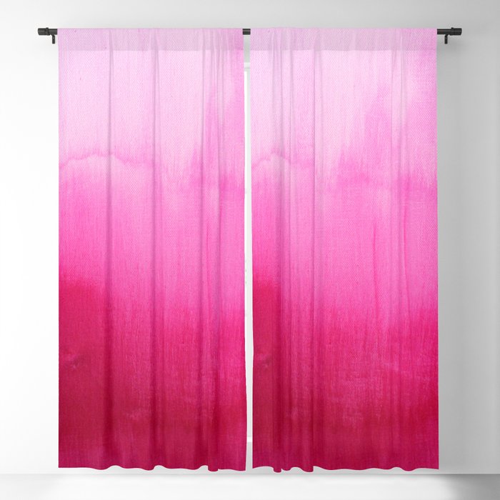 Modern fuchsia watercolor paint brushtrokes Blackout Curtain