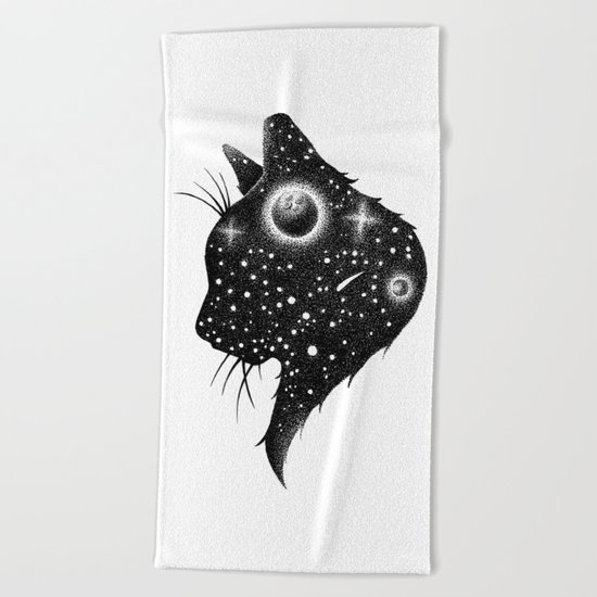 SPACE CAT Beach Towel