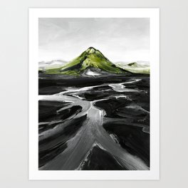 Iceland | Maelifell | Landscape | Abstract Acrylic Painting Art Print