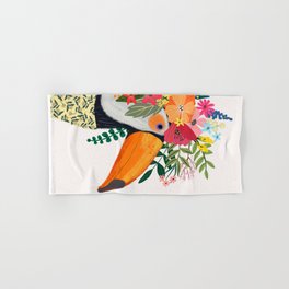 Toucan with flowers on head Hand & Bath Towel