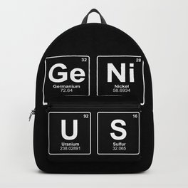 Genius Backpack | Gift, Typography, Pattern, Geek, Periodic, Square, Graphicdesign, Uranium, Nerd, Sulfur 