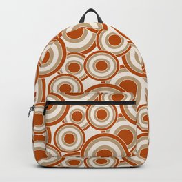 Overlapping Circles in Burnt Orange and Tan Backpack