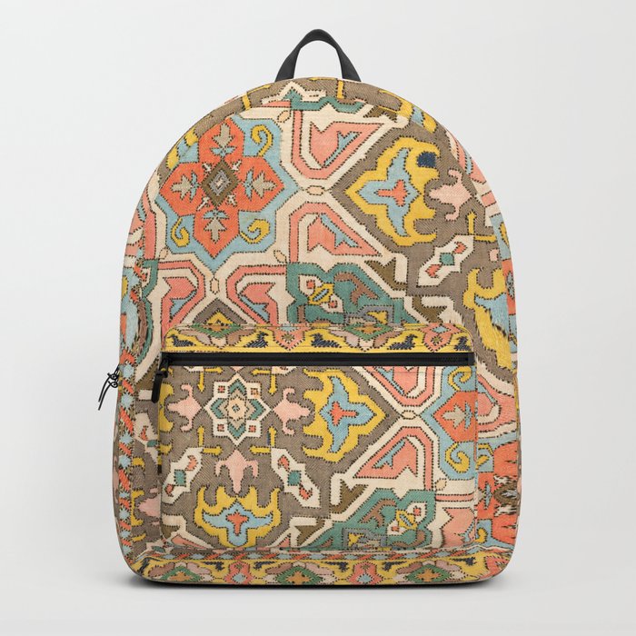 Geometric Persian Embroidery Print, 1800s Backpack