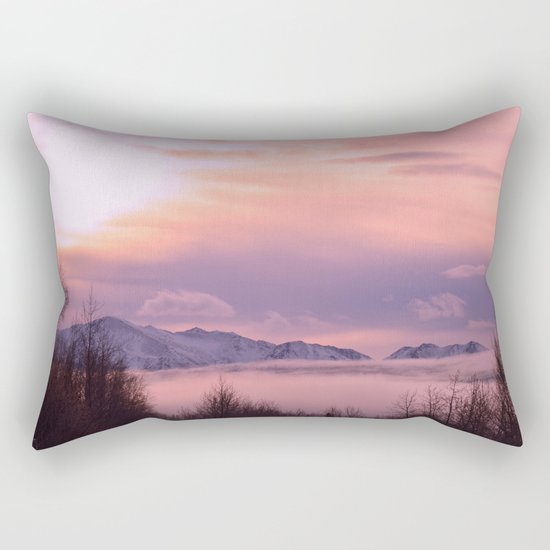 Rose Serenity Winter Fog Rectangular Pillow
