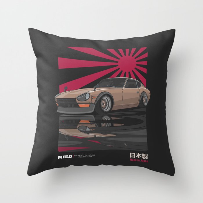 240Z Sport Car Illustration Throw Pillow