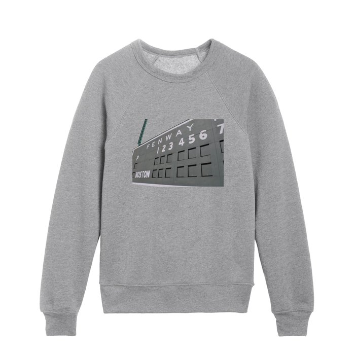 Society6 Crewneck Sweatshirt | Fenwall -- Boston Fenway Park Wall, Green Monster, Red Sox by Hub Photos - Full Front Graphic - Athletic Heather - X-Large