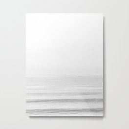 Washed Out Ocean Waves B&W // California Beach Surf Horizon Summer Sunrise Abstract Photograph Vibes Metal Print