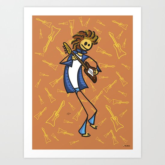 Guitarist funny Art Print