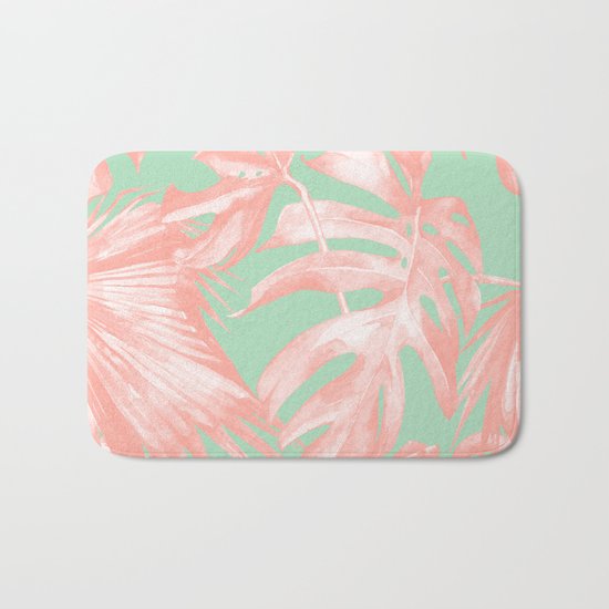 Island Love Seashell Pink + Mint Green Bath Mat