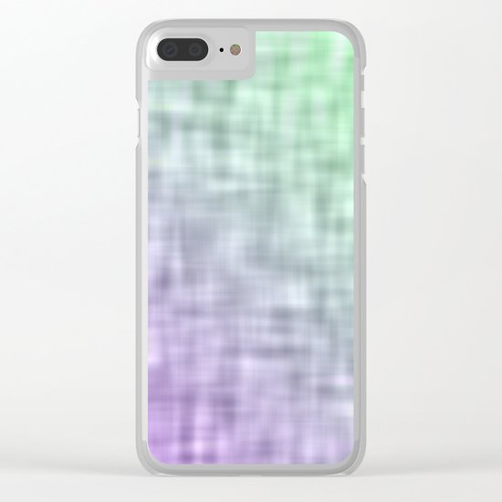 Green and purple mist abstract design Clear iPhone Case