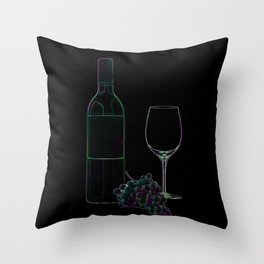 Neon Wine Throw Pillow