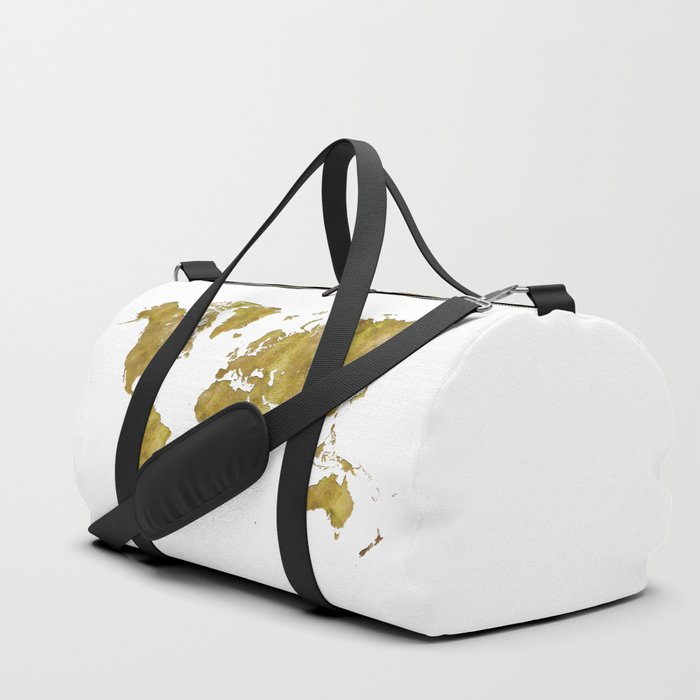world map in watercolor-gold color Duffle Bag