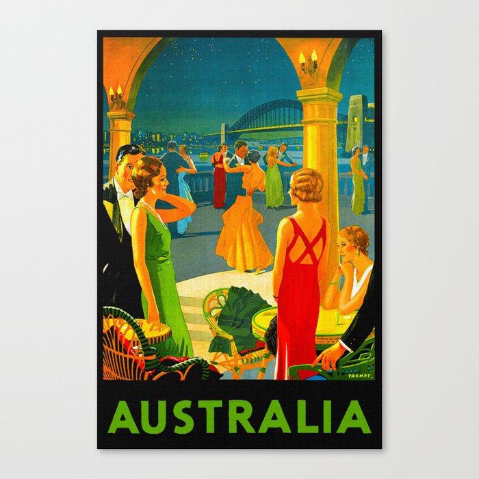 Vintage Sydney Australia Travel Canvas Print