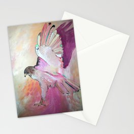 Flying pink hawk Stationery Card