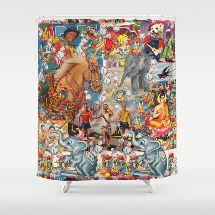 Happy buddha asian shower curtain Erika bell and pornstar