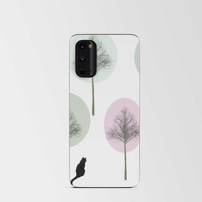 Black Cat in Forest Android Card Case