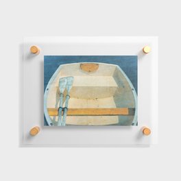 Yellow Boat Rowboat Floating Acrylic Print