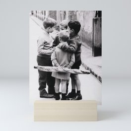 The Gangs of Paris, Little Boys with Morning Baguettes black and white photography - black and white photographs Mini Art Print