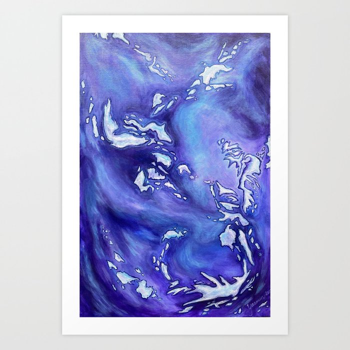 land forms, purple abstract Art Print