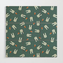 Bunny Faces and Carrots Wood Wall Art