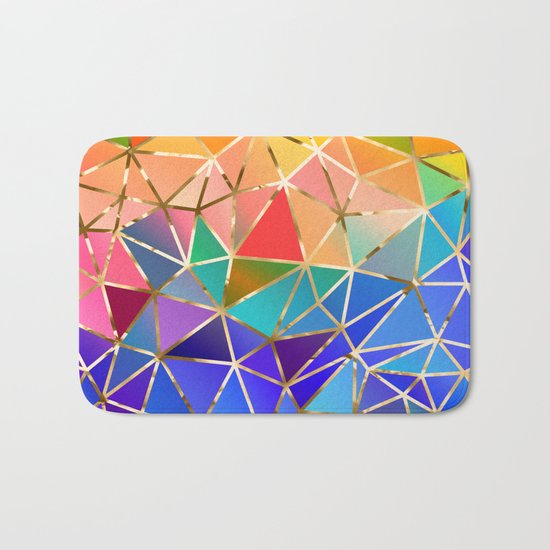 Rainbow geometric #9 Bath Mat