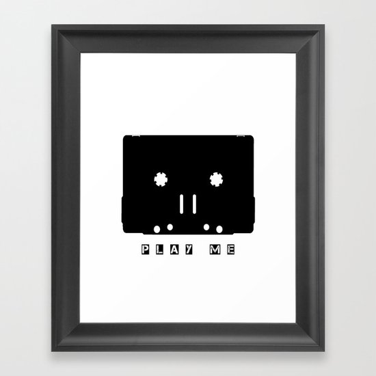Cassette Tape Play Me Framed Art Print
