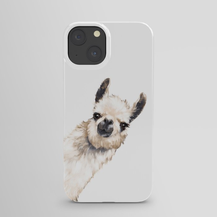 Sneaky Llama White iPhone Case