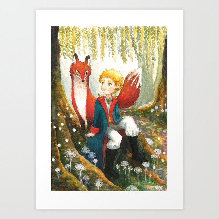 The little Prince and the fox Art Print
