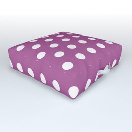 Purple Polka Dots Art Outdoor Floor Cushion