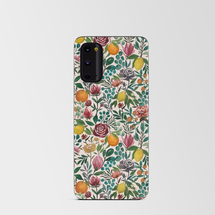 Fruit and Flowers Pattern Android Card Case