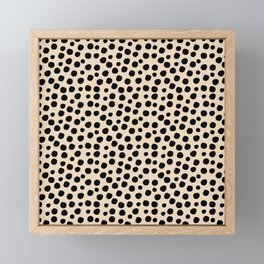 Irregular Small Polka Dots black Framed Mini Art Print