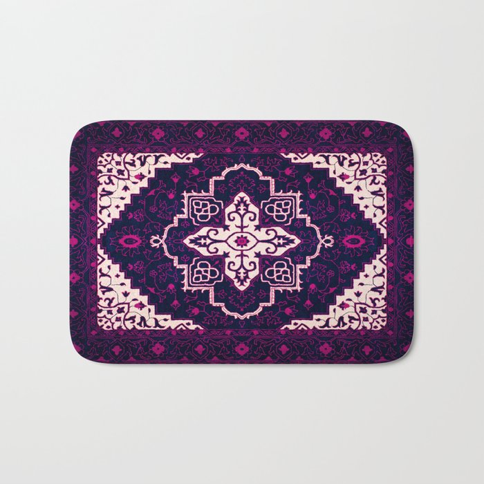 Mystical Blooms: Lavender Delights in Traditional Moroccan Artistry Bath Mat