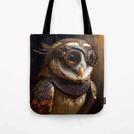 Steampunk Barn Owl Tote Bag