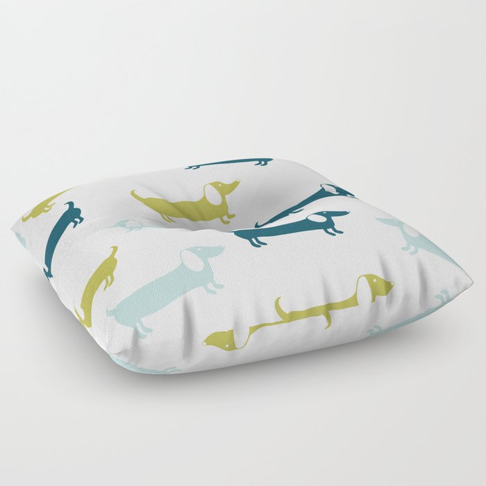 Lovely dachshunds in great colors Floor Pillow