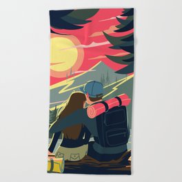 Traveling with loved ones Beach Towel