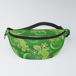 Gecko Lizard Colorful Tattoo Style Fanny Pack