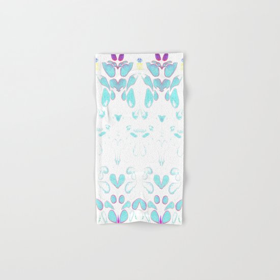 Summer Vibes, Blue and Purple Neon Leaves Hand & Bath Towel