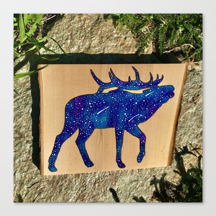 Galaxy Elk Canvas Print