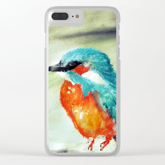 Kingfisher British Wildlife Acrylic Fine Art Clear iPhone Case