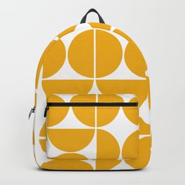 Mid Century Modern Geometric 04 Yellow Backpack | Modern, Yellowpattern, Geometric, Digital, Illustration, Vector, Pattern, Minimalist, Sun, Abstract 