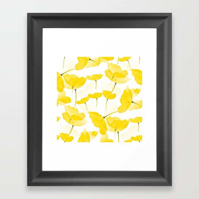 Light Yellow Poppies Spring Summer Mood #decor #society6 #buyart Framed Art Print