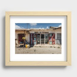 Colorful grocery store at Zanzibar/ Art Print Recessed Framed Print
