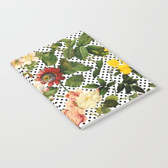 Points and Flowers Pattern Notebook