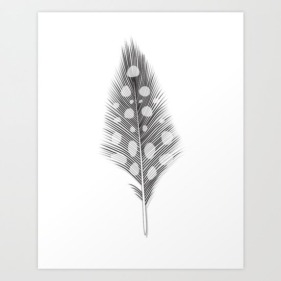 Polka Dotted Feather Art Print