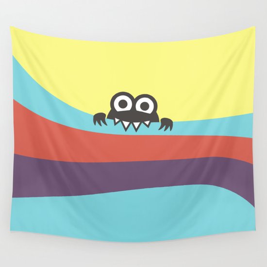 Yummy Colorful Stripes Cute Cartoon Character Wall Tapestry