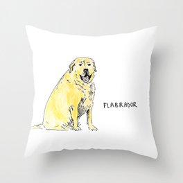 Flabrador Throw Pillow